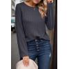 imageDokotoo Womens Tops Long Sleeve Lightweight Shirts 2025 Fall Fashion Clothing Trendy Tops Crewneck Knit Basic TeeDark Grey