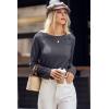 imageDokotoo Womens Tops Long Sleeve Lightweight Shirts 2025 Fall Fashion Clothing Trendy Tops Crewneck Knit Basic TeeDark Grey