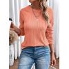 imageDokotoo Womens Tops Long Sleeve Lightweight Shirts 2025 Fall Fashion Clothing Trendy Tops Crewneck Knit Basic TeeGrapefruit Orange