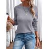 imageDokotoo Womens Tops Long Sleeve Lightweight Shirts 2025 Fall Fashion Clothing Trendy Tops Crewneck Knit Basic TeeMedium Grey