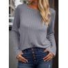 imageDokotoo Womens Tops Long Sleeve Lightweight Shirts 2025 Fall Fashion Clothing Trendy Tops Crewneck Knit Basic TeeMedium Grey