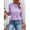 imageDokotoo Womens Tops Long Sleeve Lightweight Shirts 2025 Fall Fashion Clothing Trendy Tops Crewneck Knit Basic TeeOrchid Petal