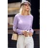 imageDokotoo Womens Tops Long Sleeve Lightweight Shirts 2025 Fall Fashion Clothing Trendy Tops Crewneck Knit Basic TeeOrchid Petal
