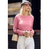 imageDokotoo Womens Tops Long Sleeve Lightweight Shirts 2025 Fall Fashion Clothing Trendy Tops Crewneck Knit Basic TeePeach Blossom