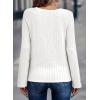 imageDokotoo Womens Tops Long Sleeve Lightweight Shirts 2025 Fall Fashion Clothing Trendy Tops Crewneck Knit Basic TeeWhite