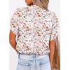 imageDokotoo Womens Tops Summer Casual Boho Floral Print Short Sleeve Half Button Down V Neck Chiffon Blouses ShirtsPink