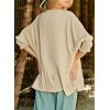 imageDokotoo Womens Tunic Top Plus Size Tops Dressy Casual Scoop Neck Babydoll Cute Tops Short Sleeve Shirts 2024 Spring Summer Top Oversized T Shirt Ladies Tops and Blouses for Women Apricot Small