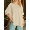 imageDokotoo Womens Tunic Top Plus Size Tops Dressy Casual Scoop Neck Babydoll Cute Tops Short Sleeve Shirts 2024 Spring Summer Top Oversized T Shirt Ladies Tops and Blouses for Women Apricot Small