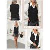 imageDokotoo Womens Vest Dressy Casual VNeck ButtonDown Lined Suit Jacket Waistcoat Versatile VestsBlack