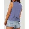imageDokotoo Womens Vest Dressy Casual VNeck ButtonDown Lined Suit Jacket Waistcoat Versatile VestsBlue