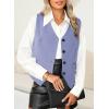 imageDokotoo Womens Vest Dressy Casual VNeck ButtonDown Lined Suit Jacket Waistcoat Versatile VestsBlue