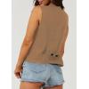imageDokotoo Womens Vest Dressy Casual VNeck ButtonDown Lined Suit Jacket Waistcoat Versatile VestsBrown