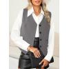 imageDokotoo Womens Vest Dressy Casual VNeck ButtonDown Lined Suit Jacket Waistcoat Versatile VestsGray