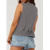 imageDokotoo Womens Vest Dressy Casual VNeck ButtonDown Lined Suit Jacket Waistcoat Versatile VestsGray