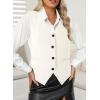 imageDokotoo Womens Vest Dressy Casual VNeck ButtonDown Lined Suit Jacket Waistcoat Versatile VestsWhite