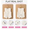imageDokotoo Womens Vest Dressy Casual VNeck ButtonDown Lined Suit Jacket Waistcoat Versatile VestsWhite