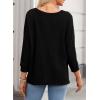 imageDokotoo Womens Waffle Knit Tops 2025 Oversized Long Sleeve Shirts Crewneck Dressy Casual Blouses Fall OutfitsBlack