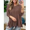 imageDokotoo Womens Waffle Knit Tops 2025 Oversized Long Sleeve Shirts Crewneck Dressy Casual Blouses Fall OutfitsCoffee