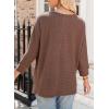 imageDokotoo Womens Waffle Knit Tops 2025 Oversized Long Sleeve Shirts Crewneck Dressy Casual Blouses Fall OutfitsCoffee