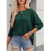 imageDokotoo Womens Waffle Knit Tops 2025 Oversized Long Sleeve Shirts Crewneck Dressy Casual Blouses Fall OutfitsEvergreen