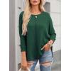 imageDokotoo Womens Waffle Knit Tops 2025 Oversized Long Sleeve Shirts Crewneck Dressy Casual Blouses Fall OutfitsEvergreen