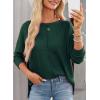 imageDokotoo Womens Waffle Knit Tops 2025 Oversized Long Sleeve Shirts Crewneck Dressy Casual Blouses Fall OutfitsEvergreen