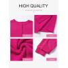 imageDokotoo Womens Waffle Knit Tops 2025 Oversized Long Sleeve Shirts Crewneck Dressy Casual Blouses Fall OutfitsHot Pink