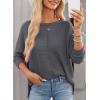 imageDokotoo Womens Waffle Knit Tops 2025 Oversized Long Sleeve Shirts Crewneck Dressy Casual Blouses Fall OutfitsMedium Grey