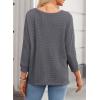 imageDokotoo Womens Waffle Knit Tops 2025 Oversized Long Sleeve Shirts Crewneck Dressy Casual Blouses Fall OutfitsMedium Grey