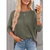 imageDokotoo Womens Waffle Knit Tops 2025 Oversized Long Sleeve Shirts Crewneck Dressy Casual Blouses Fall OutfitsMoss Green