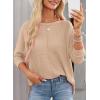 imageDokotoo Womens Waffle Knit Tops 2025 Oversized Long Sleeve Shirts Crewneck Dressy Casual Blouses Fall OutfitsOatmeal