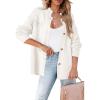 imageDokotoo Cardigan Sweaters for Women Casual Open Front Long Sleeve Button Down Knit Outwear Stand Collar Fall Fashion 2024White