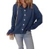 imageDokotoo Oversized Sweaters for Women Casual Solid Long Sleeve Button Down Chunky Knit Hooded Cardigan Sweaters CoatNavy Blue