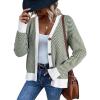 imageDokotoo Womens 2025 Fashion Casual Open Front Long Sleeve Chunky Knit Striped Cardigans Sweaters Outerwear CoatsGreen