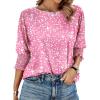 imageDokotoo Womens 2025 Fashion Tops 34 Sleeve TShirts Cute Crewneck Basic Business Tees BlousesZ Pink