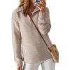 imageDokotoo Womens Casual Half Zip Long Sleeve Pullover Shirts Solid Color Textured Sweatshirt Tunic TopsOatmeal