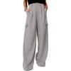 imageDokotoo Womens High Waisted Wide Leg Cargo Pants Baggy Casual Trendy Work Pants with 4 PocketsGray