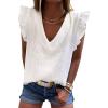 imageDokotoo Womens Ladies Plus Size Cute V Neck Tanks Tops Dressy Casual Elegant Ruffle Sleeveless Shirts Loose Summer Blouses Tank Top for Women White XXLarge