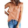 imageDokotoo Womens One Shoulder Tops Ruffled Solid Tunic Shirts Sleeveless Loose Tank TopOrange