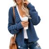 imageDokotoo Womens Open Front Long Sleeve Chunky Knit Cardigan Sweaters Loose Outwear CoatC Blue