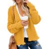 imageDokotoo Womens Open Front Long Sleeve Chunky Knit Cardigan Sweaters Loose Outwear CoatC Yellow