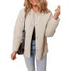 imageDokotoo Womens Quilted Lightweight Jackets Button Down Puffer Jacket Coats Padded Outwear with PocketsKhaki