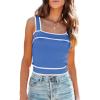 imageDokotoo Womens Square Neck Knit Crop Tank Tops 2025 Slim Fit Y2K Color Block Sleeveless Cami ShirtsSky Blue