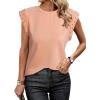 imageDokotoo Womens Studded Short Sleeve Tops Summer Casual Knit Solid Crew Neck Shirts BlousesPink