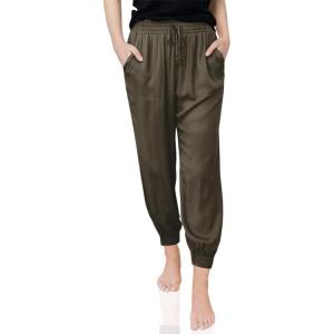 imageDokotoo Womens 2025 Soft Casual Drawstring Tie Elastic Waist Loose Jogger Pants with PocketsC Green