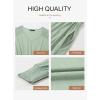 imageDokotoo Fall Dresses for 2024 Long Sleeve V Neck Smocked Elastic Waist Casual ALine Swing Mini Dress with PocketsGreen