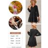 imageDokotoo Fall Dresses for Women 2025 Long Sleeve V Neck Textured Casual Lightweight Tiered Ruffle ALine Mini Babydoll DressBlack