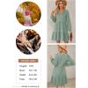 imageDokotoo Fall Dresses for Women 2025 Long Sleeve V Neck Textured Casual Lightweight Tiered Ruffle ALine Mini Babydoll DressGreen