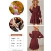 imageDokotoo Fall Dresses for Women 2025 Long Sleeve V Neck Textured Casual Lightweight Tiered Ruffle ALine Mini Babydoll DressRed