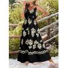 imageDokotoo Summer Dress Casual Womens Boho Dress Sleeveless Printed Long Tiered Maxi Dress Beach Dress 2025Black